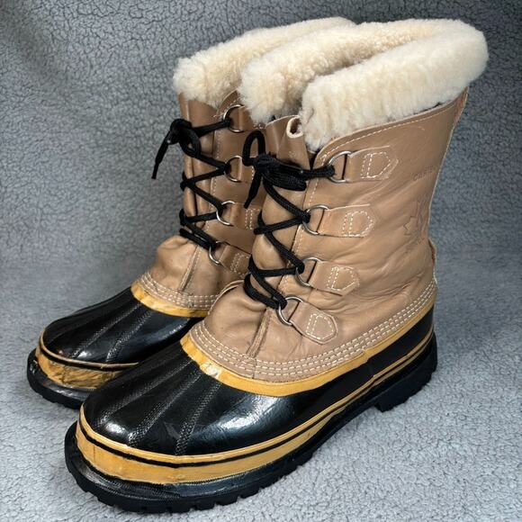 Sorel Caribou Boots Mens 11 Virgin Wool Insulated Kaufman Made in Canada Winter - Picture 3 of 12